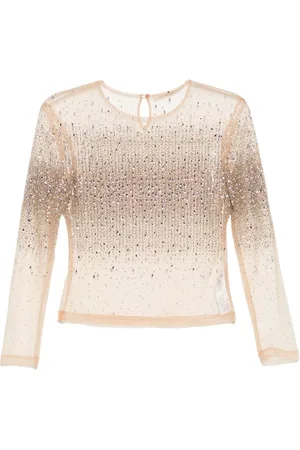 ERMANNO SCERVINO Crystal-embellished tulle top