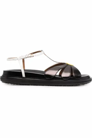 Marni Fussbett floral-appliqué flat sandals