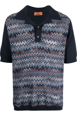 Missoni Zigzag-pattern ribbed polo shirt