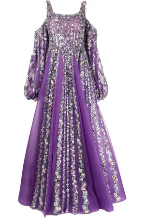 Saiid Kobeisy Sequinned cold-shoulder tulle dress