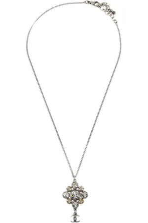 CHANEL 2010 CC rhinestone-embellished pendant necklace