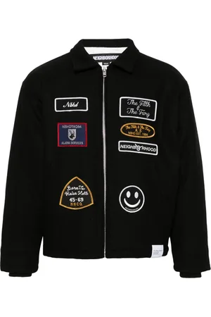 NEIGHBORHOOD Logo-patch wool-blend jacket