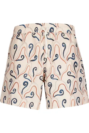 COMMAS Plant-print swim shorts