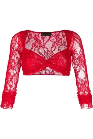 The Andamane Lace-embroidered cropped top