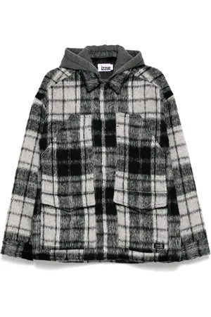 Izzue Checked hooded jacket