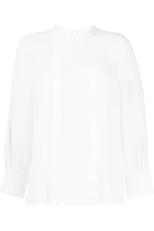 SHIATZY CHEN Mulberry silk lace-appliqué shirt