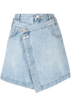 Closed Wrap-design denim miniskirt