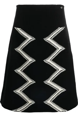 CHANEL 2016-2017 intarsia knit A-line skirt