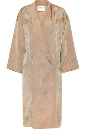 CHANEL 1990s metallic silk shirtdress