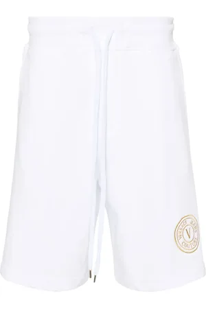 VERSACE V-Emblem cotton track shorts