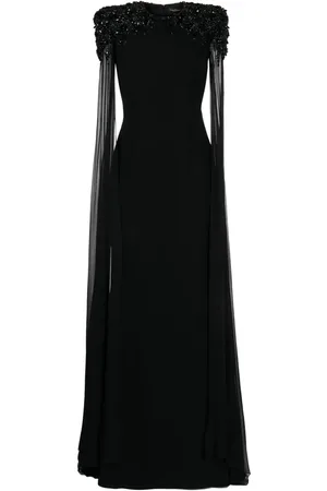Jenny Packham Jenna crystal-embellished cape gown