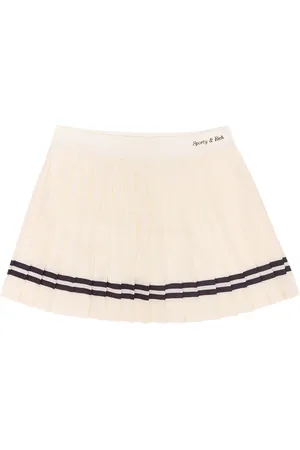 Sporty & Rich Logo-waistband pleated tennis skirt