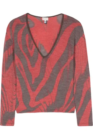 VERSACE 2000s abstract-pattern knitted jumper
