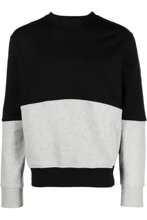 VERSACE Logo-tape colour-block sweatshirt