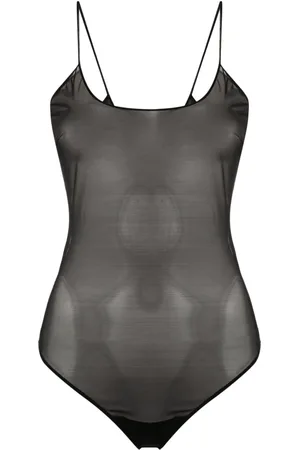 Gianfranco Ferré 2000s sheer spaghetti-strap bodysuit