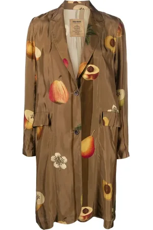 UMA WANG Fruit-print single-breasted coat