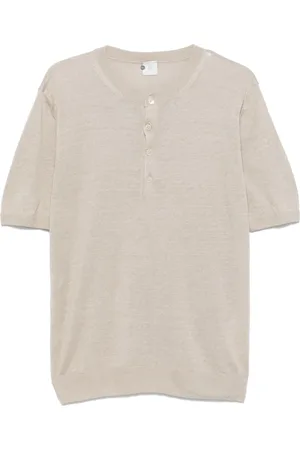 ELEVENTY Linen Henley top