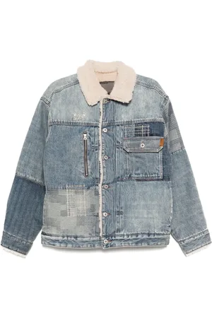 Musium Div. Logo-embroidered denim jacket