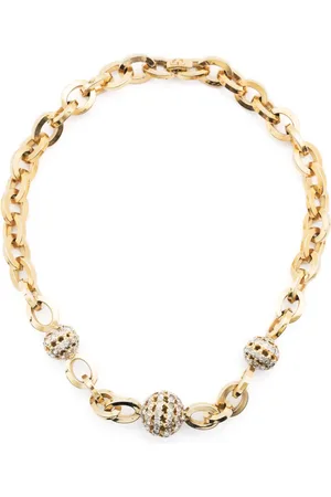 VALENTINO GARAVANI 1980s crystal-embellished chain necklace