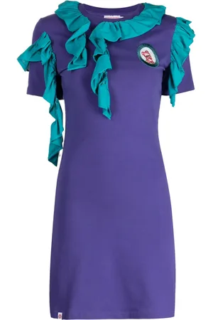 Charles Jeffrey Loverboy Ruffle-detail logo-embroidered minidress