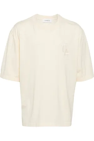 LANEUS Palm logo-embroidered cotton T-shirt