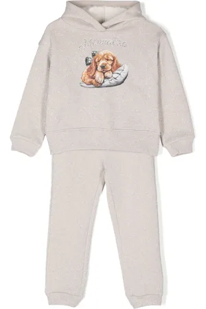 MONNALISA Lurex-detail dog-print tracksuit