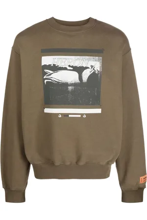 Heron Preston Logo-patch bird-print cotton sweatshirt
