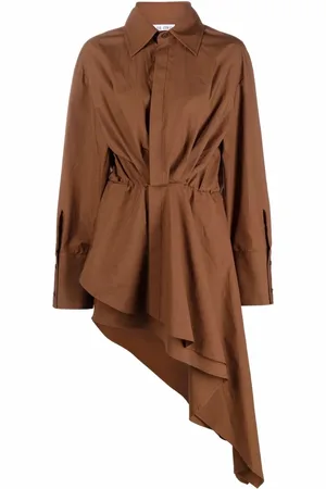 The Attico Asymmetric gathered shirtdress