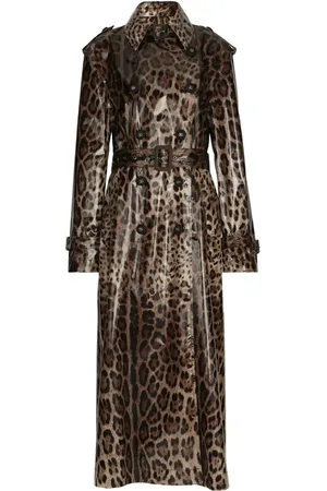 Dolce & Gabbana Leopard-print belted trench coat