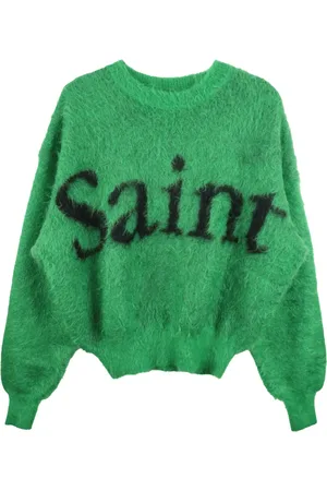 SAINT MXXXXXX Intarsia-knit mohair-blend jumper