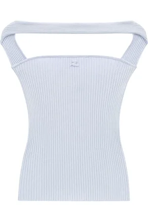 Courrèges Cut-out ribbed knit top