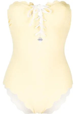 Marysia Chesapeake lace-up strapless swimsuit