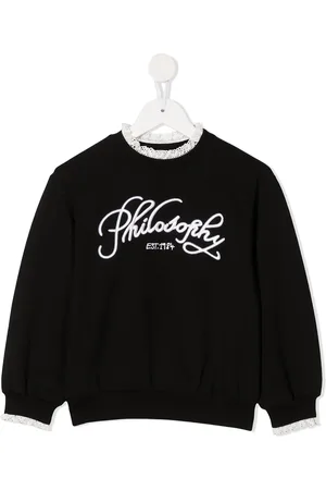 PHILOSOPHY DI LORENZO SERAFINI Lace-trim embroidered sweatshirt
