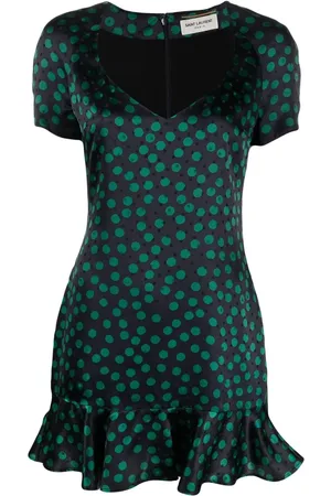 Saint Laurent Short-sleeve ruffled mini dress