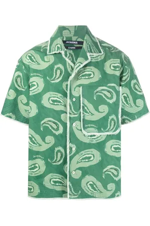 Jacquemus Artichaut paisley-print frayed-edge shirt