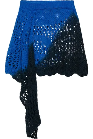 The Attico Draped-detail knitted skirt