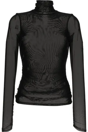 Cinq A Sept Crystal-embellished tulle T-shirt