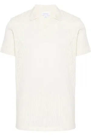 Sunspel Linear mesh design polo shirt