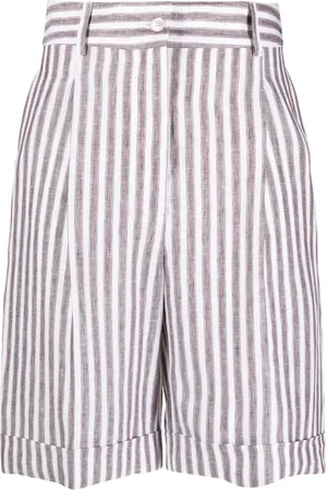 Kiton Vertical-stripe knee-length shorts
