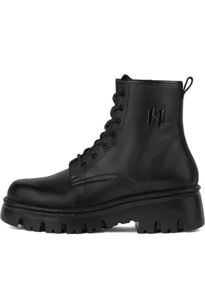 Karl Lagerfeld Monogram Kombat leather boots