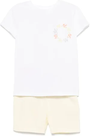 PATACHOU Motif-embroidered T-shirt and shorts set