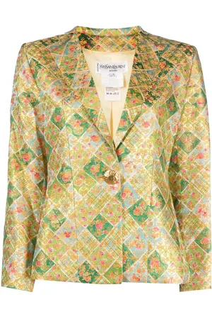 Saint Laurent Brocade-pattern single-breasted blazer