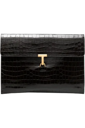 Tom Ford Crocodile-embossed leather clutch
