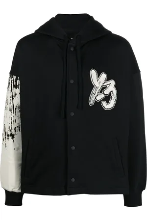 Y-3 Logo-print press-stud hoodie