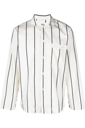 Tekla Poplin striped organic cotton pyjama shirt