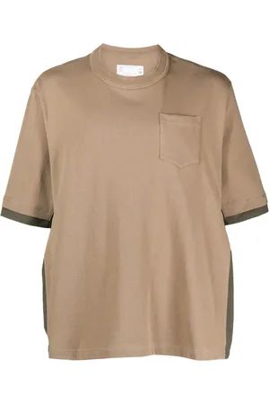 SACAI Colour-block cotton T-shirt