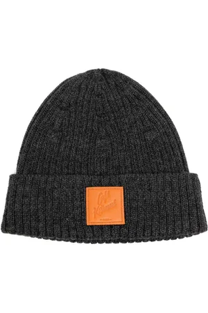 Café Kitsuné Logo-patch ribbed knit beanie