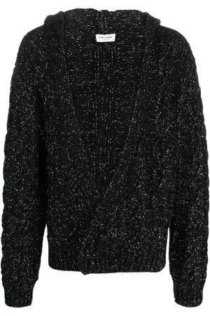 Saint Laurent Chunky-knit hooded cardigan