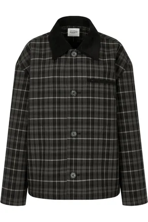 Studio Tomboy Tartan check-pattern corduroy-collar jacket