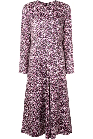 GOEN.J Floral-print flared panel midi dress